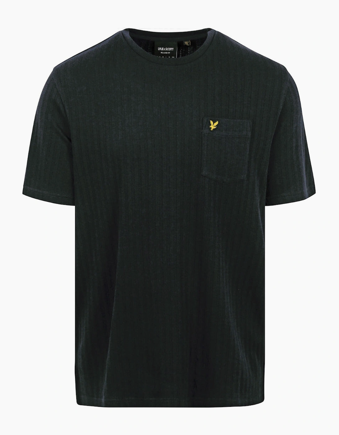 Lyle And Scott Men's Black/Black Lyle & Scott Pocket Logo Textured Gunmetal T Shirt  38 M