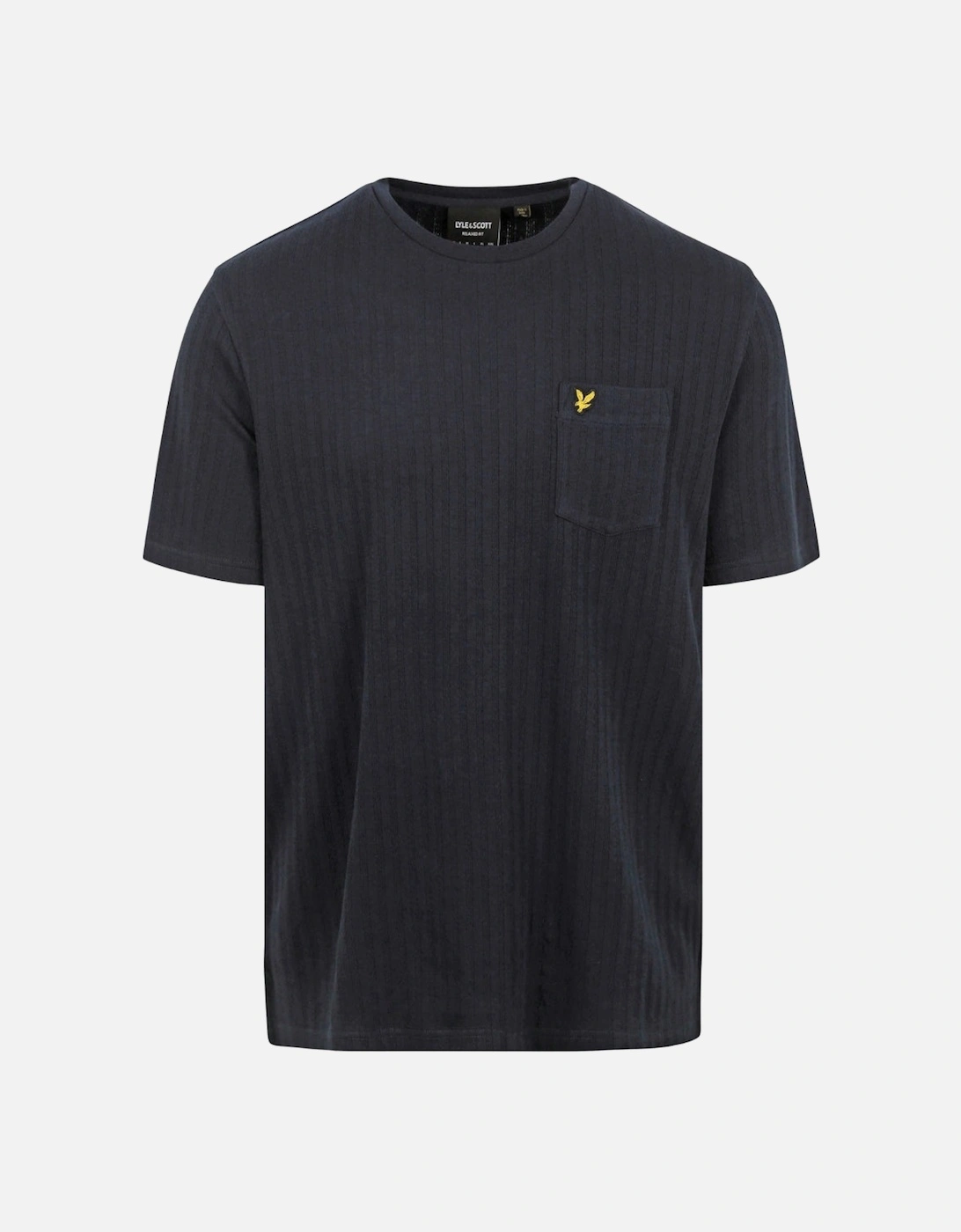 Lyle Scott Pocket Logo Textured Dark Navy T Shirt, 2 of 1