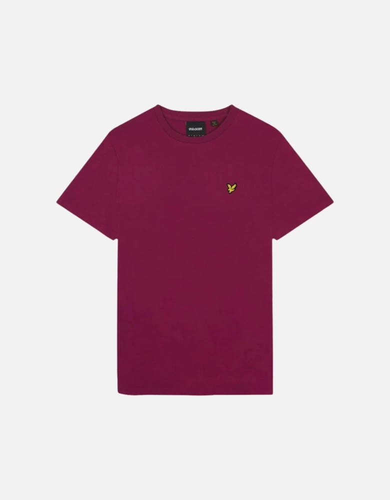 Lyle & Scott Branded Chest Logo Rich Burgundy T-Shirt