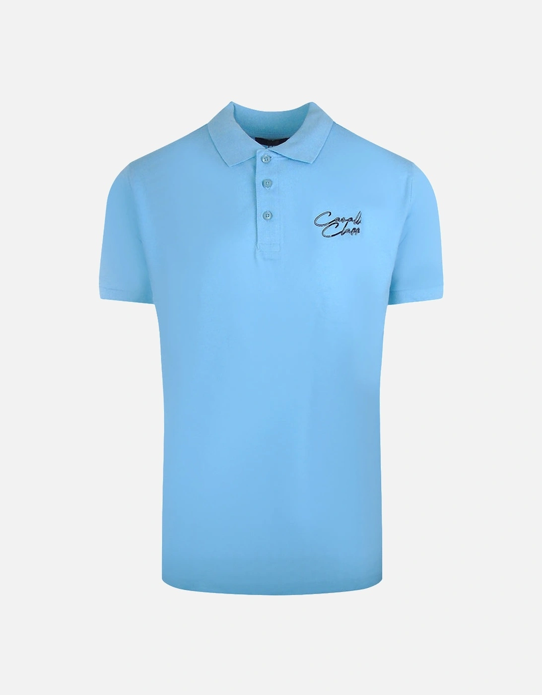 Cavalli Class Signature Logo Light Blue Polo Shirt, 2 of 1