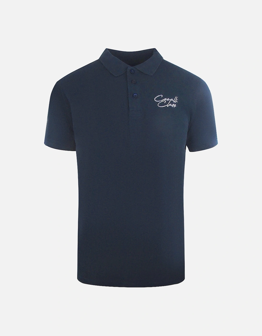 Cavalli Class Signature Logo Navy Blue Polo Shirt, 2 of 1