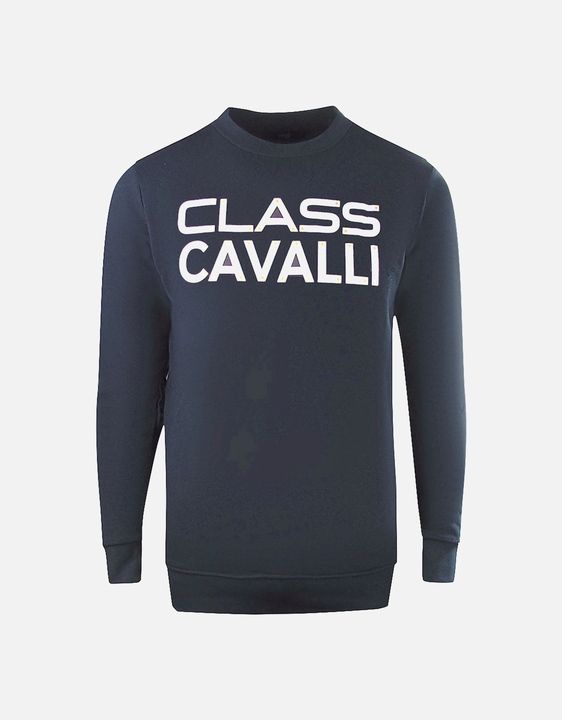 Cavalli Class Large Bold Logo Design Navy Blue Sweatshirt, 2 of 1