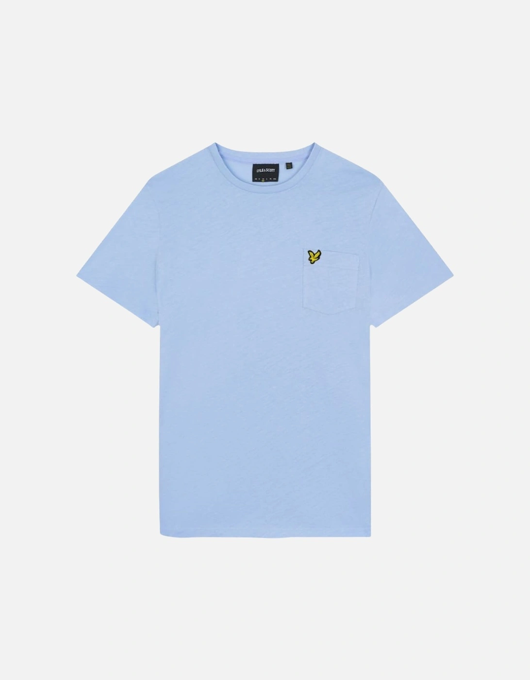 Lyle Scott Branded Chest Logo Pocket Light Blue T Shirt, 2 of 1