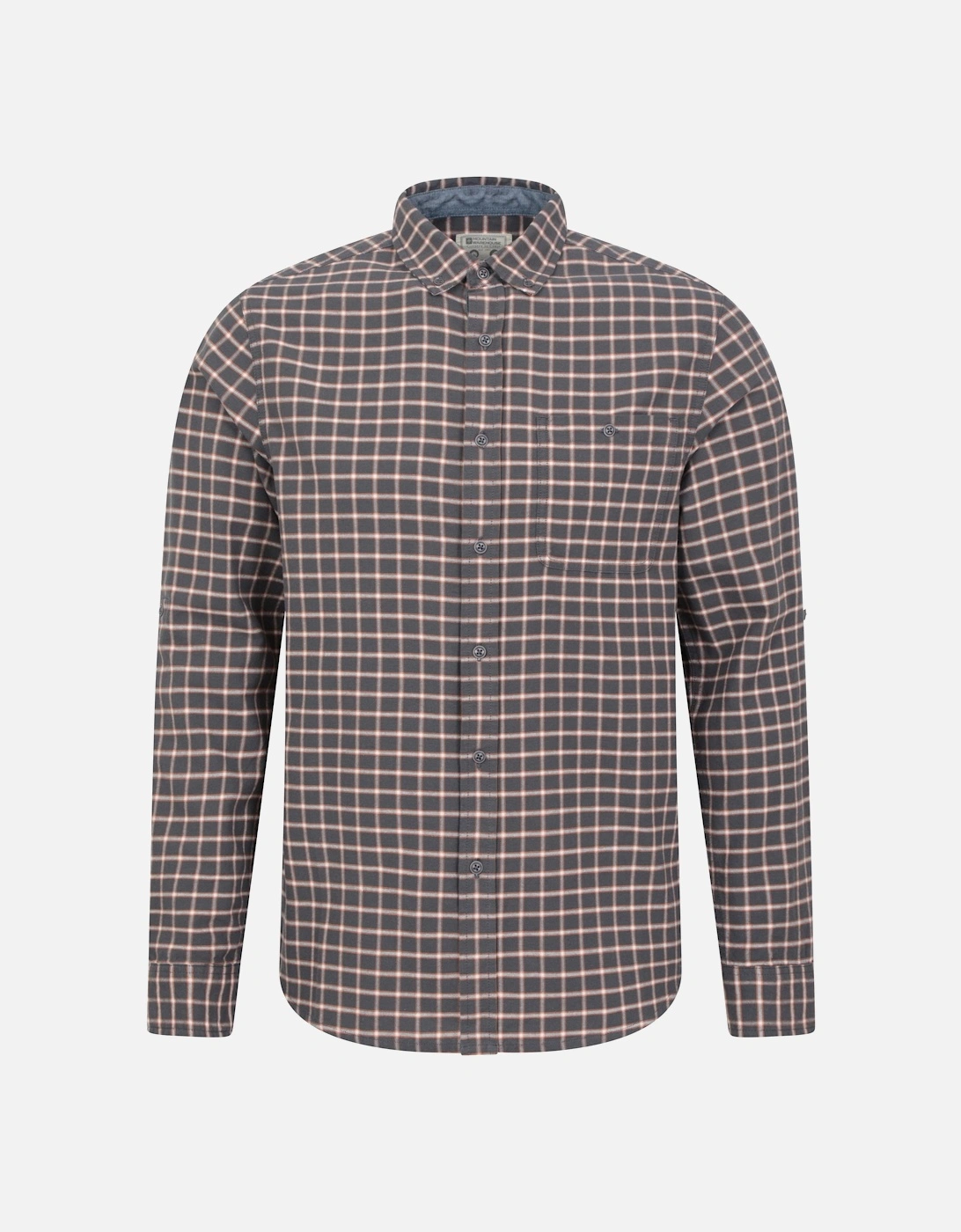 Men's Mountain Warehouse Mens Driftwood Checked Organic Shirt - Grey - Size: 44/Regular
