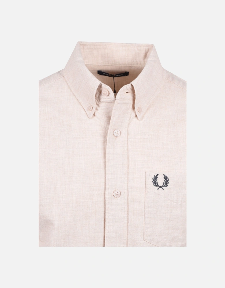 Long Sleeved Oxford Shirt Porridge Marl