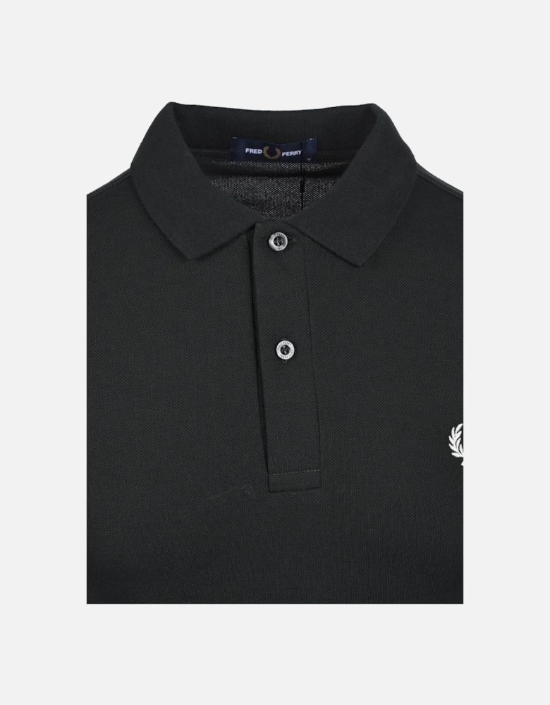 Plain Polo Shirt Night Green/Snow White