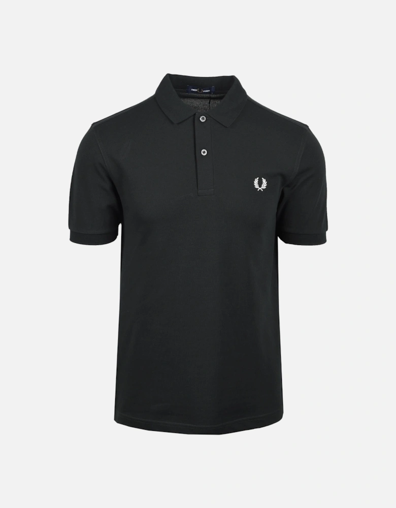 Plain Polo Shirt Night Green/Snow White