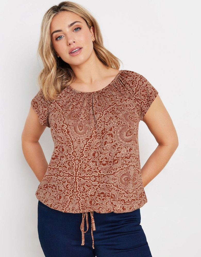 Bubble Hem Gypsy Top - Red