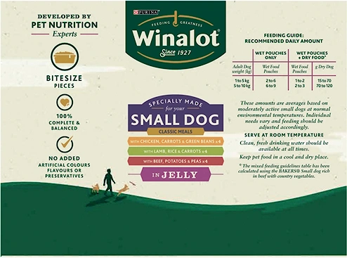 Winalot Small Dog Meaty Chunks Mixed in Jelly Wet Food Pouches 12 x 100g