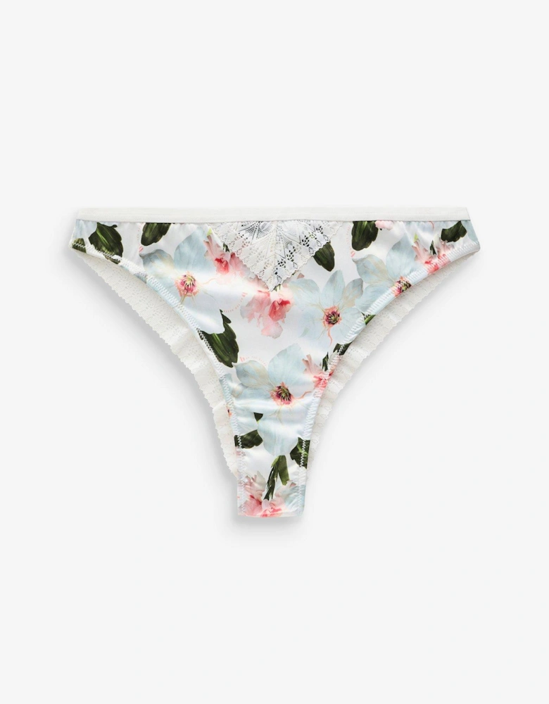 B By Baker Two Pack Silk Floral Brazillian Briefs - Grey