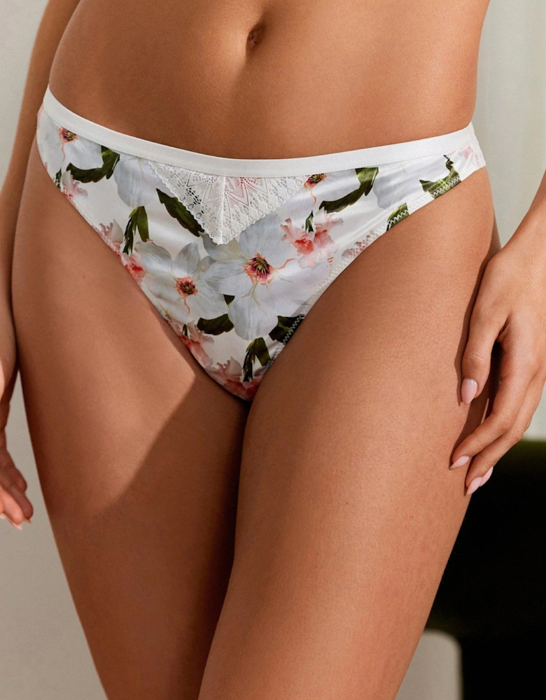 B By Baker Two Pack Silk Floral Brazillian Briefs - Grey