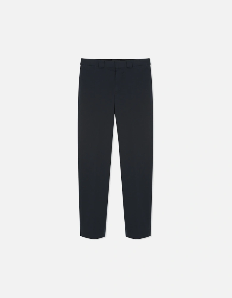 Straight Leg Cotton Trousers Navy