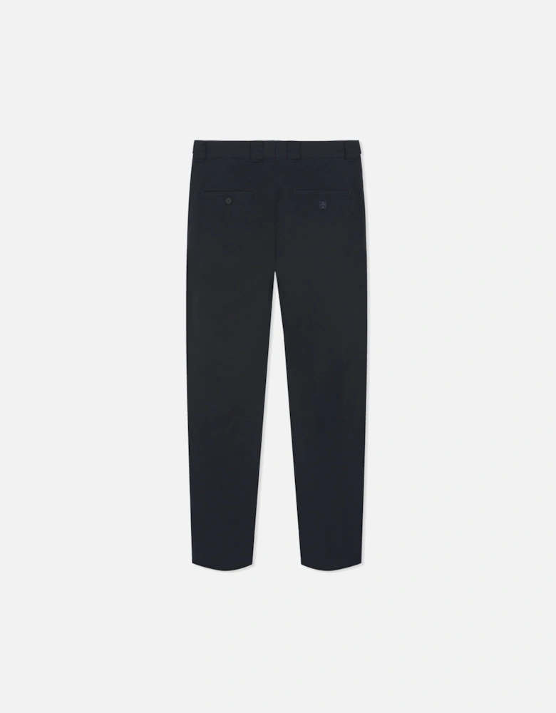 Straight Leg Cotton Trousers Navy