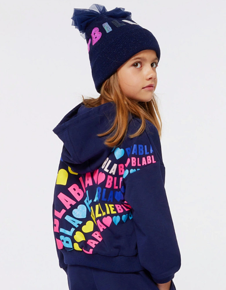 Navy Multicoloured Hoody