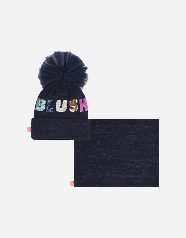 Navy Hat and Snood Set