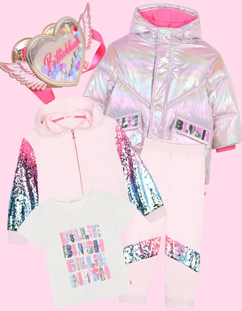 Pink Sequin 3 Piece Tracksuit