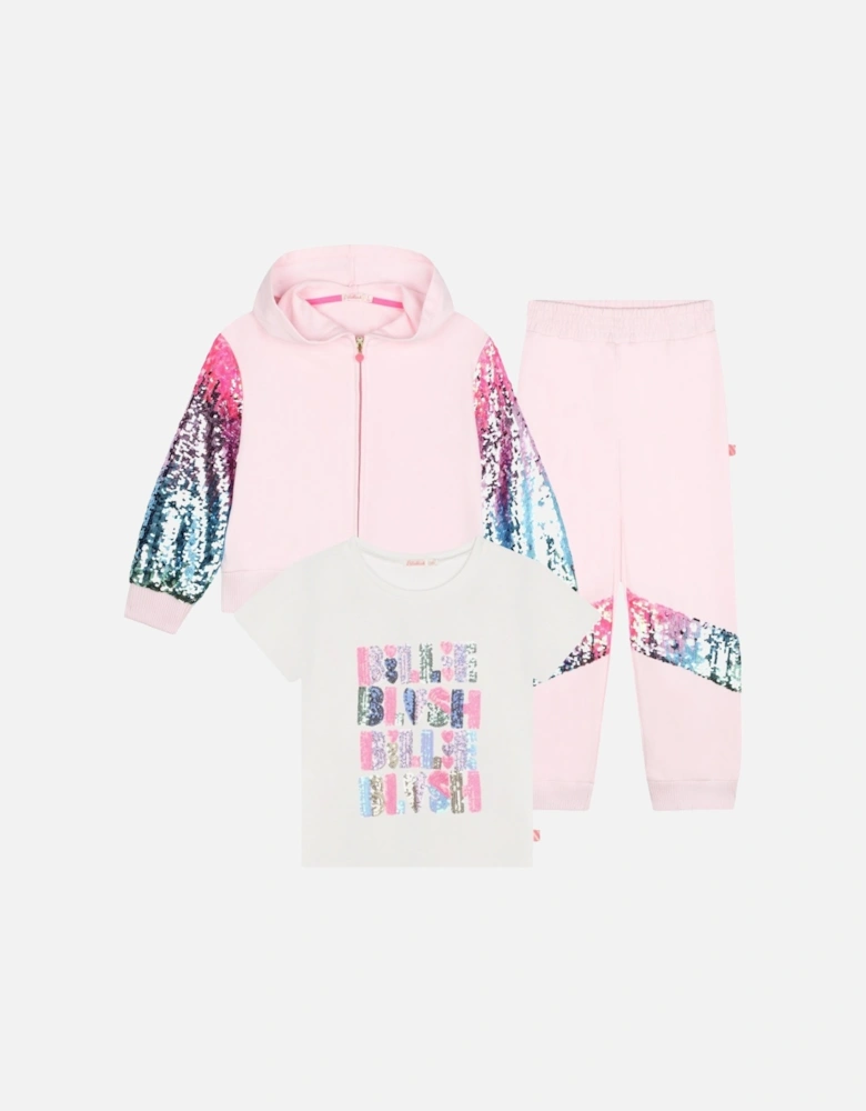 Pink Sequin 3 Piece Tracksuit