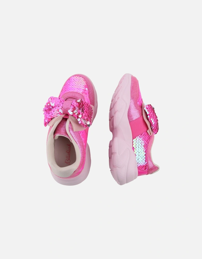 Pink Sequin Bow Trainers