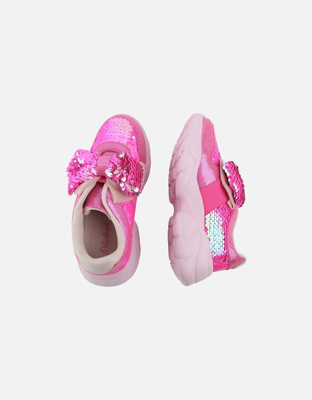 Pink Sequin Bow Trainers