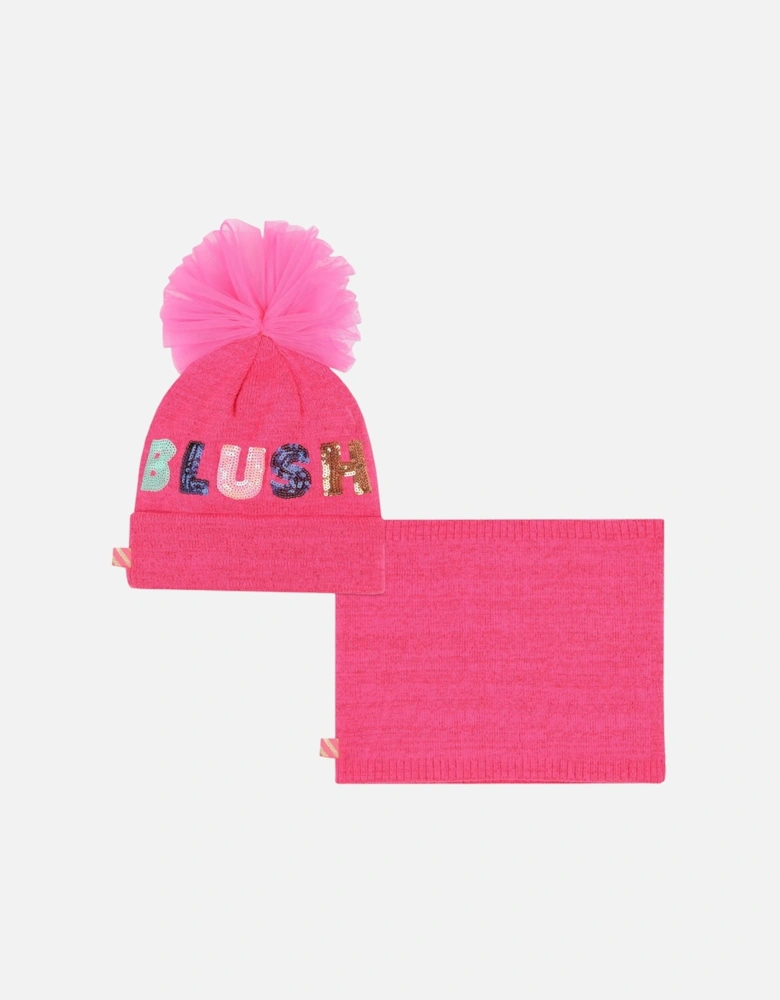 Pink Hat and Snood Set