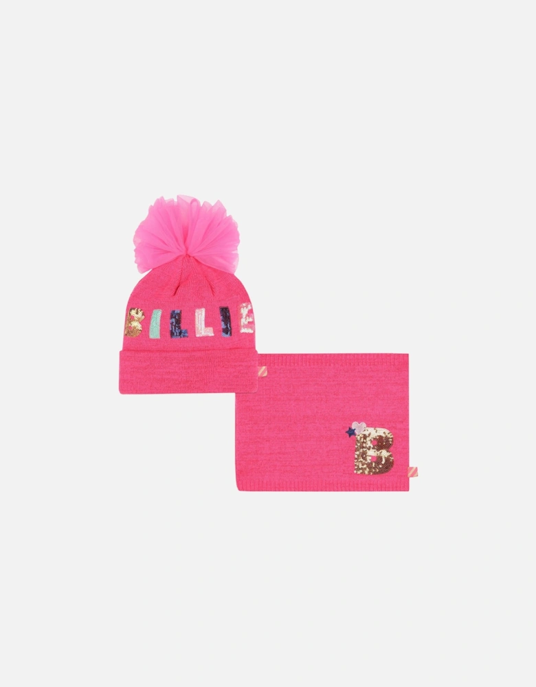 Pink Hat and Snood Set