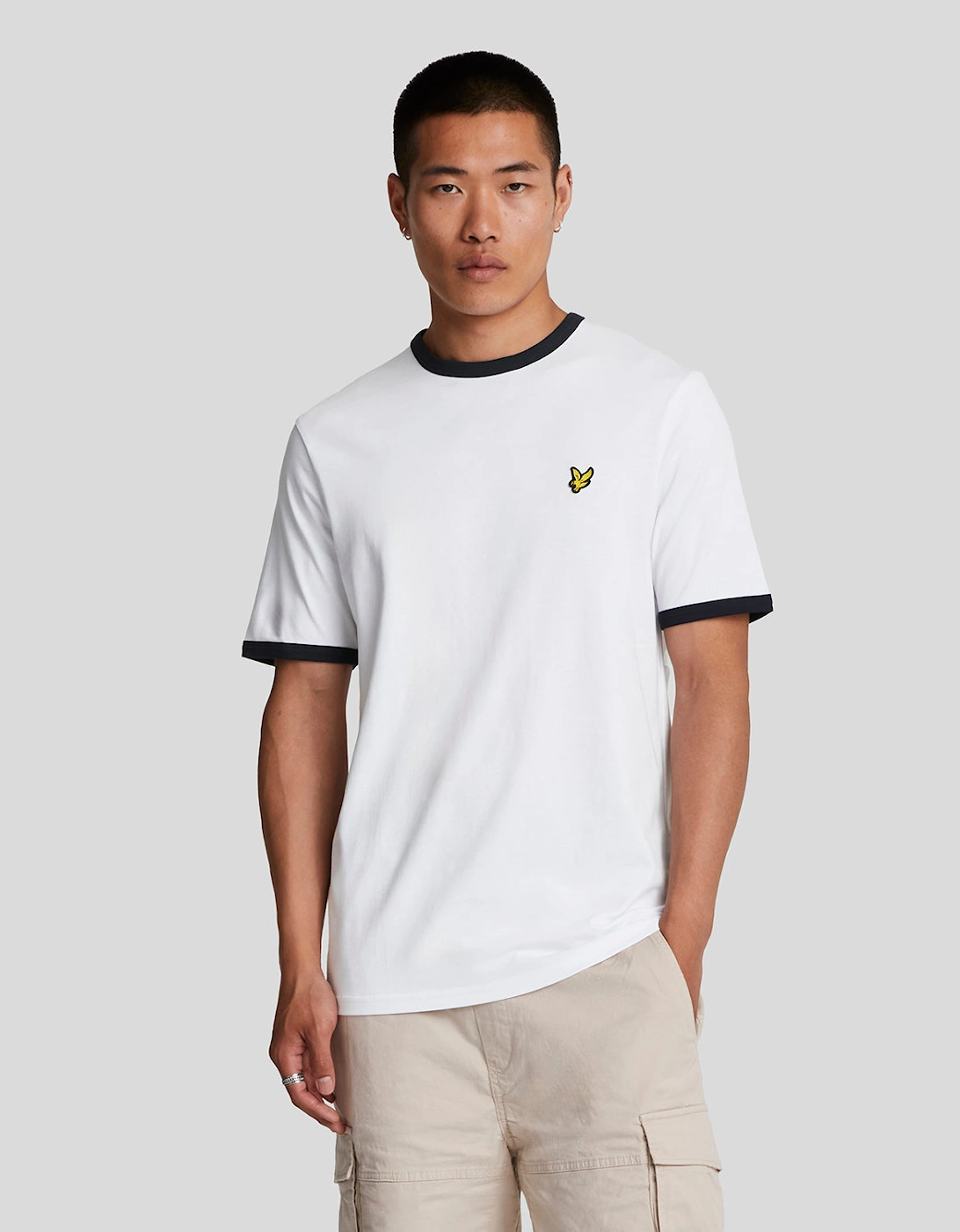 Lyle And Scott Men's White Ringer T-Shirt - : 44/Regular Xxl