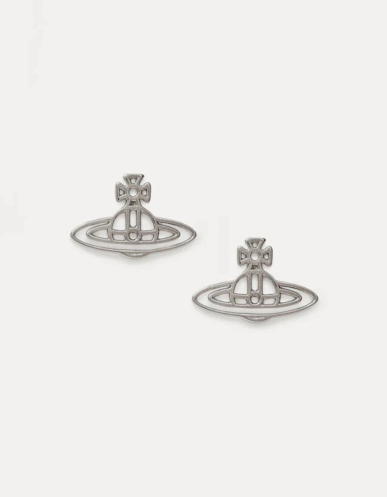 Thin lines flat orb stud earrings
