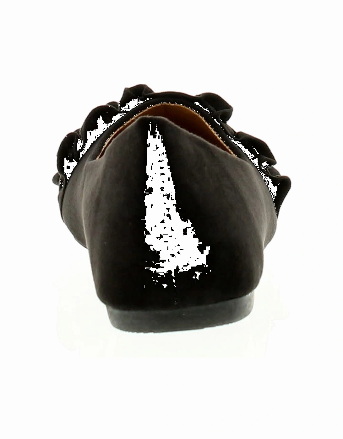 Womens Flat Shoes Ruffle Slip On black UK Size