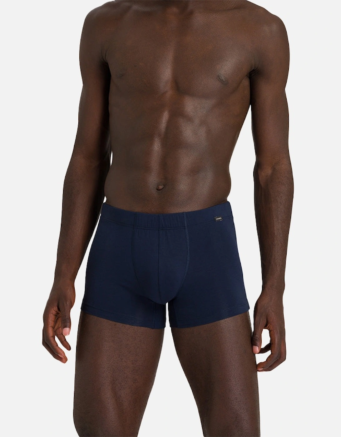 2-Pack Covered Waistband Cotton Essentials Boxer Trunks, Light Melange / Deep Navy