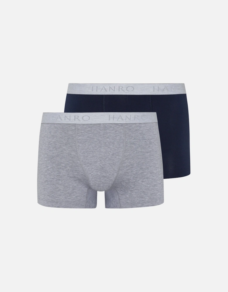 2-Pack Cotton Essentials Boxer Trunks, Light Melange / Deep Navy