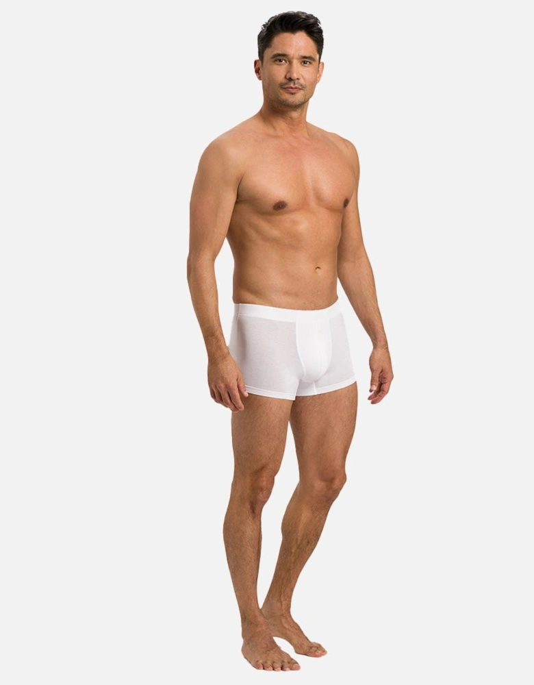 2-Pack Covered Waistband Cotton Essentials Boxer Trunks, White