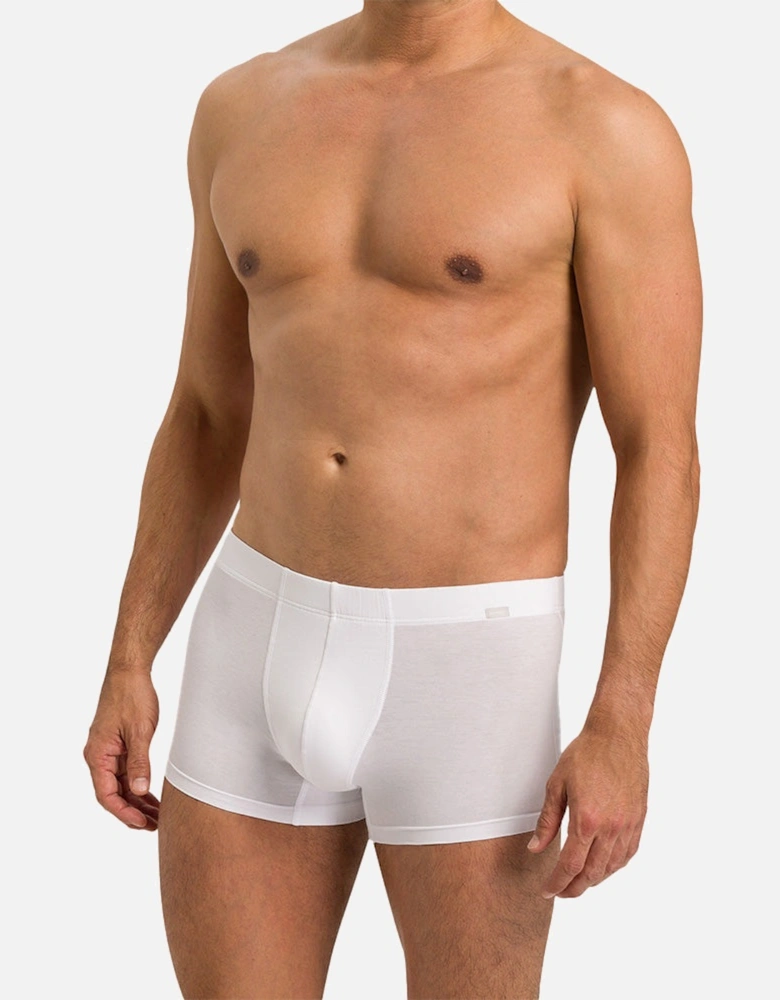 2-Pack Covered Waistband Cotton Essentials Boxer Trunks, White