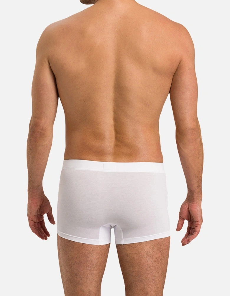 2-Pack Covered Waistband Cotton Essentials Boxer Trunks, White