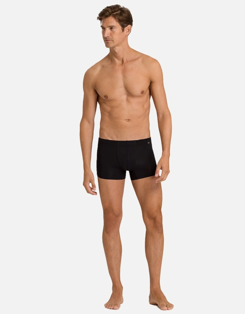 2-Pack Covered Waistband Cotton Essentials Boxer Trunks, Black