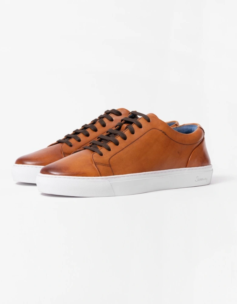 Hayle Antiqued Calf Leather Mens Trainers