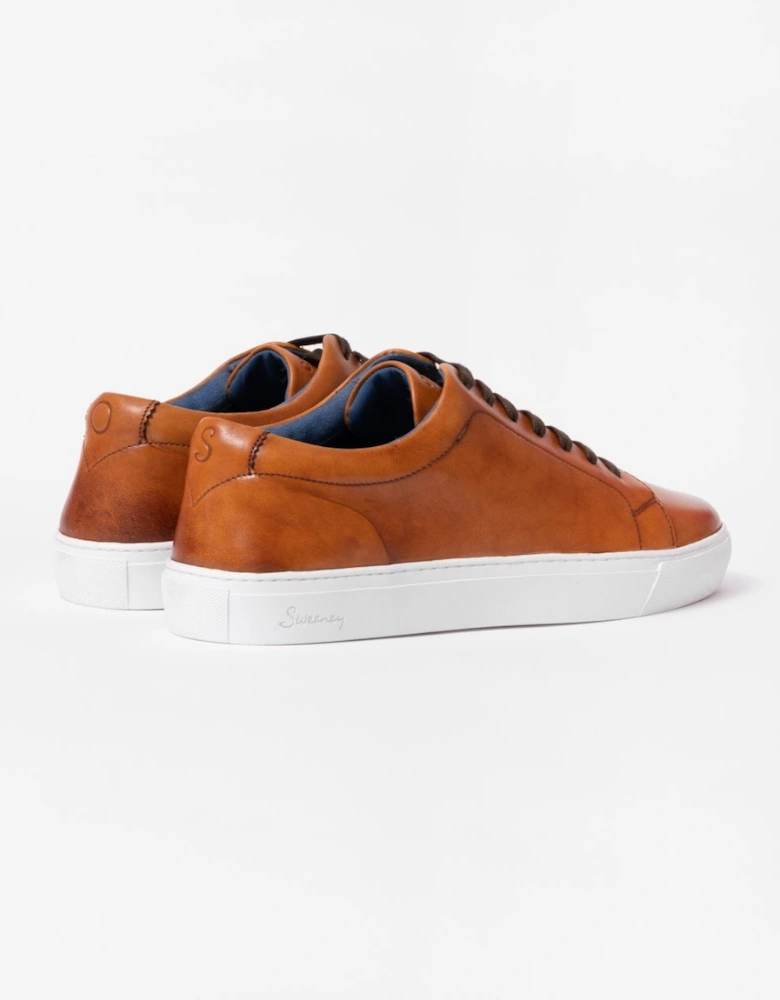 Hayle Antiqued Calf Leather Mens Trainers