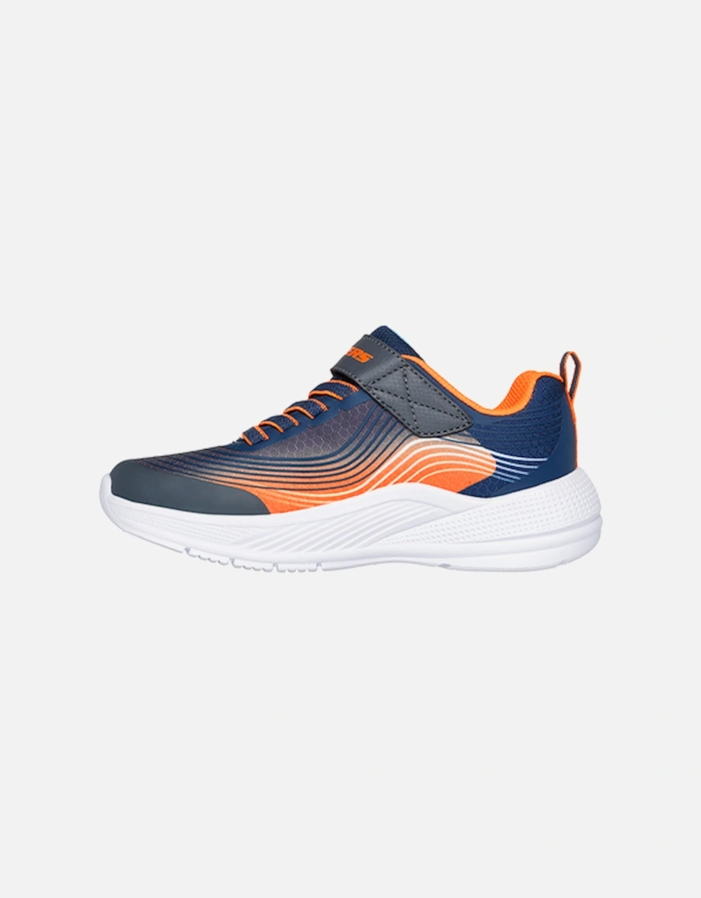 Boys' Microspec Advance Lightweight Gore & Strap Sneaker Navy/Orange