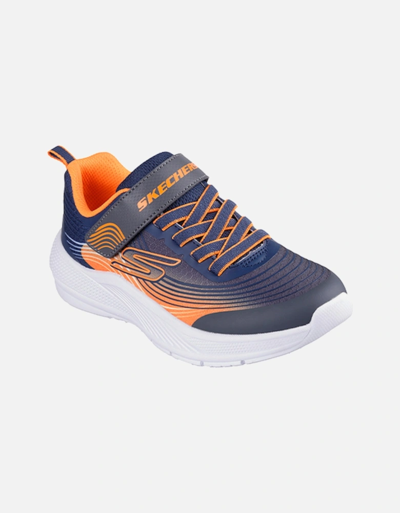 Boys' Microspec Advance Lightweight Gore & Strap Sneaker Navy/Orange