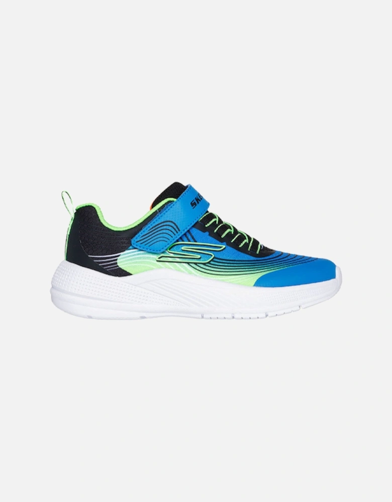 Boys' Microspec Advance Lightweight Gore & Strap Sneaker Blue/Lime