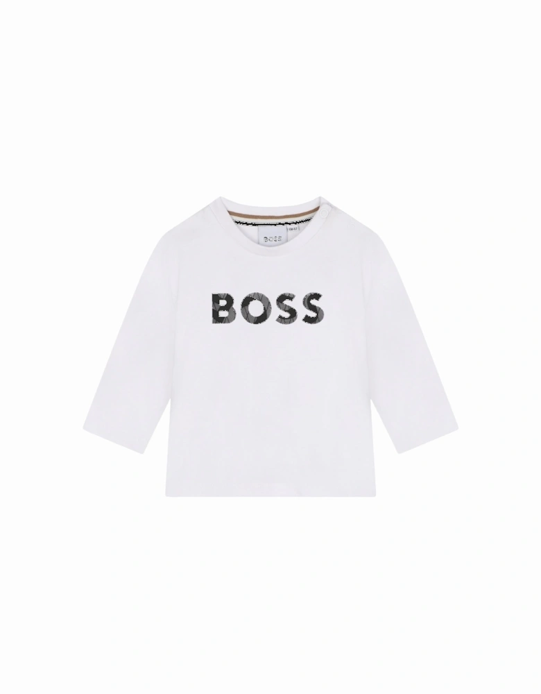 White Logo Long Sleeve T-Shirt