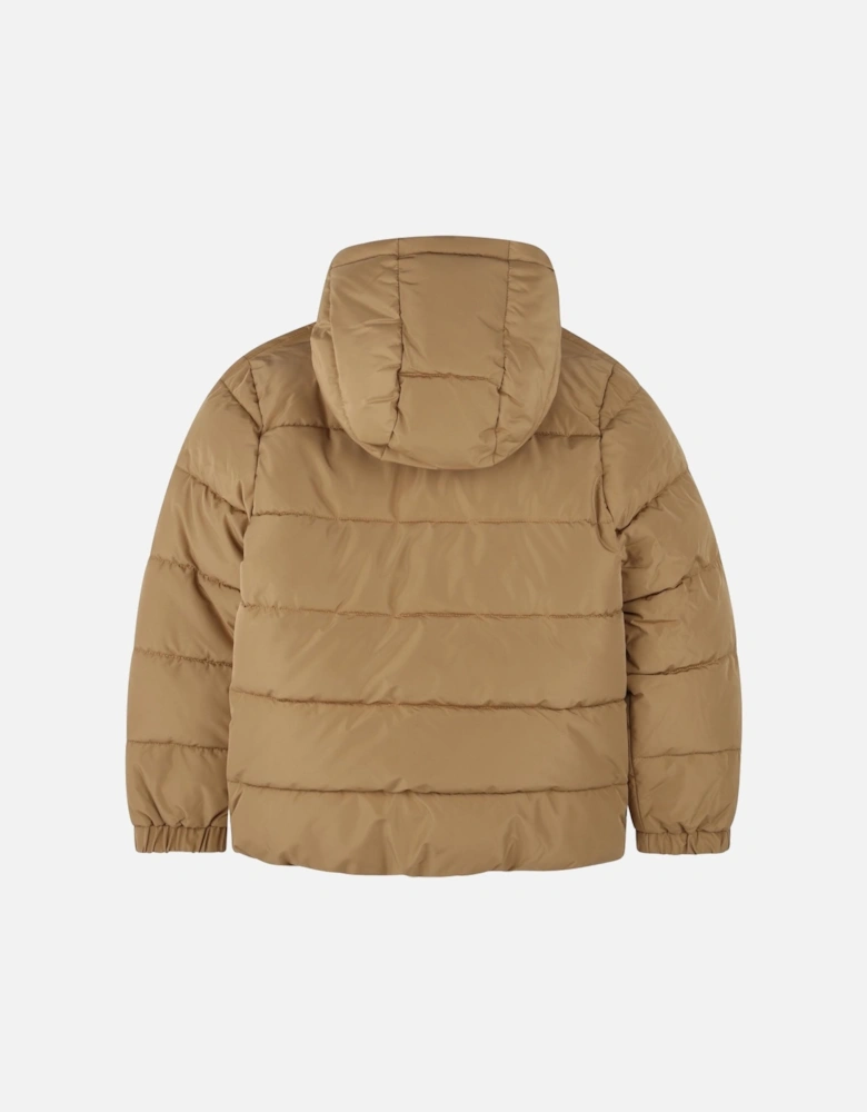 Tan Logo Padded Coat