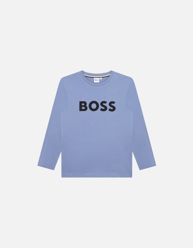 Blue Logo Long Sleeve T-Shirt