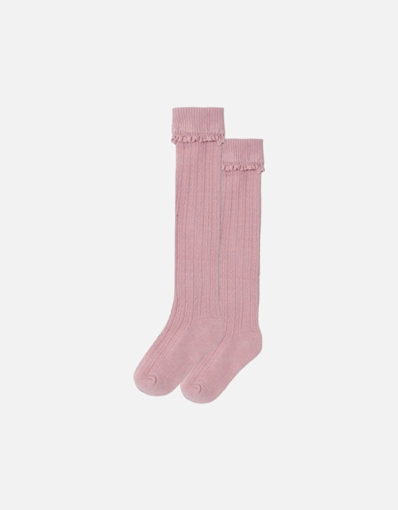 Pink Rose Knee Socks