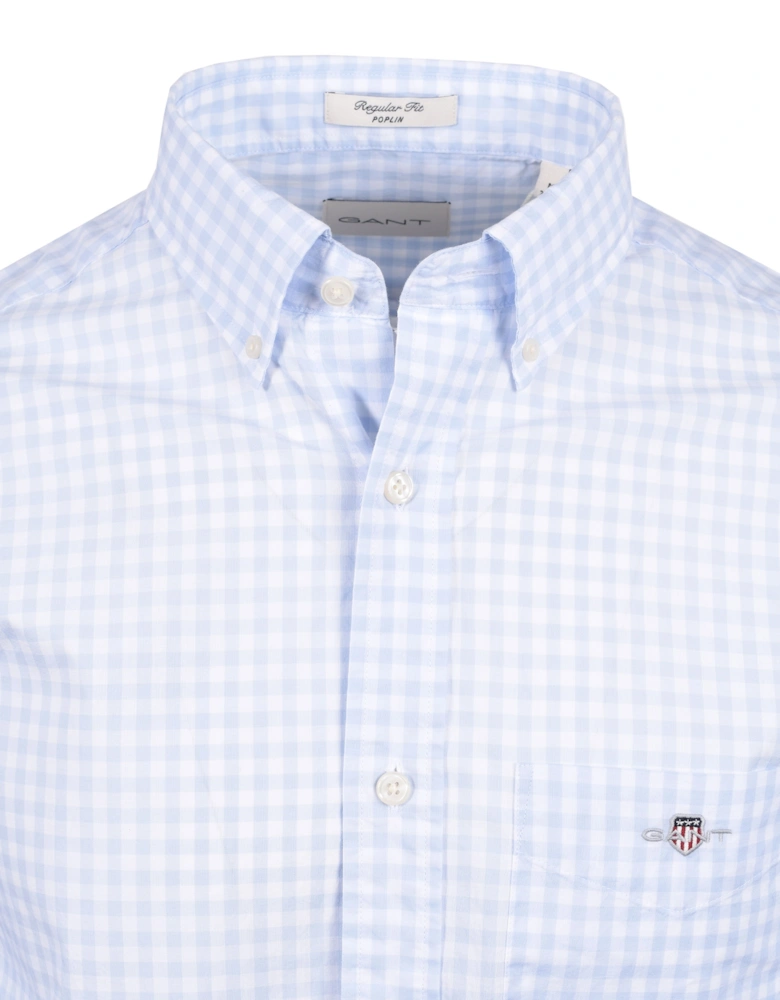 Reg Poplin Gingham Shirt Light Blue