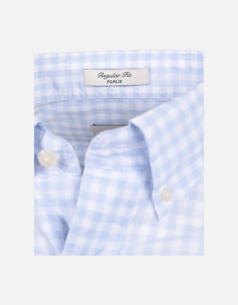 Reg Poplin Gingham Shirt Light Blue