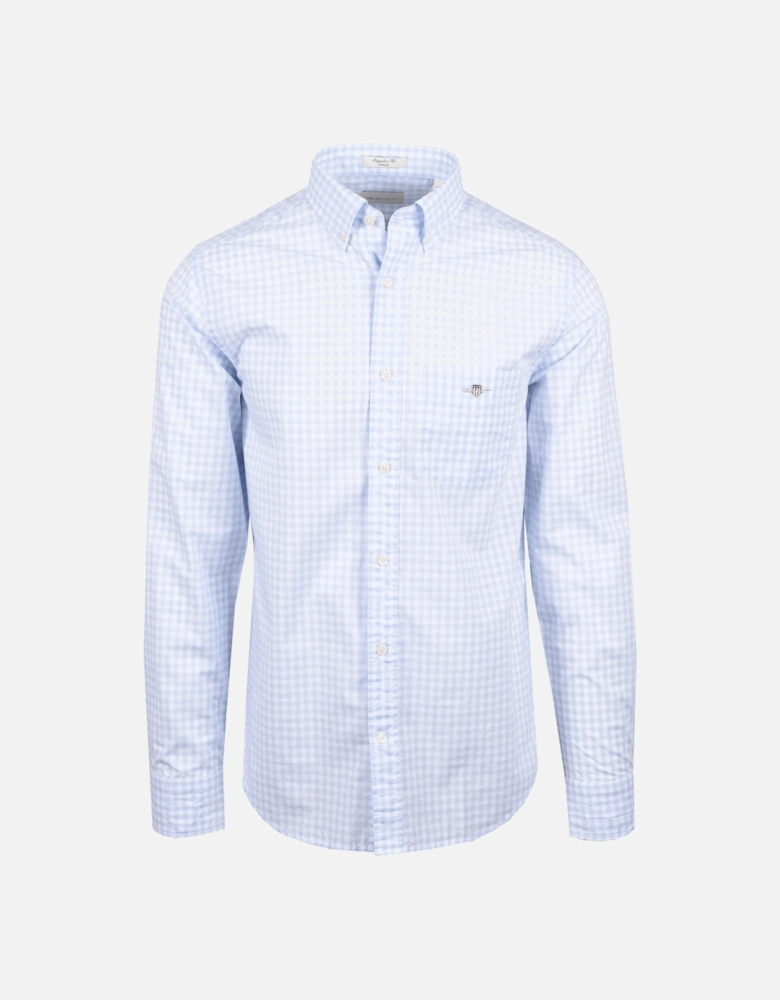 Reg Poplin Gingham Shirt Light Blue