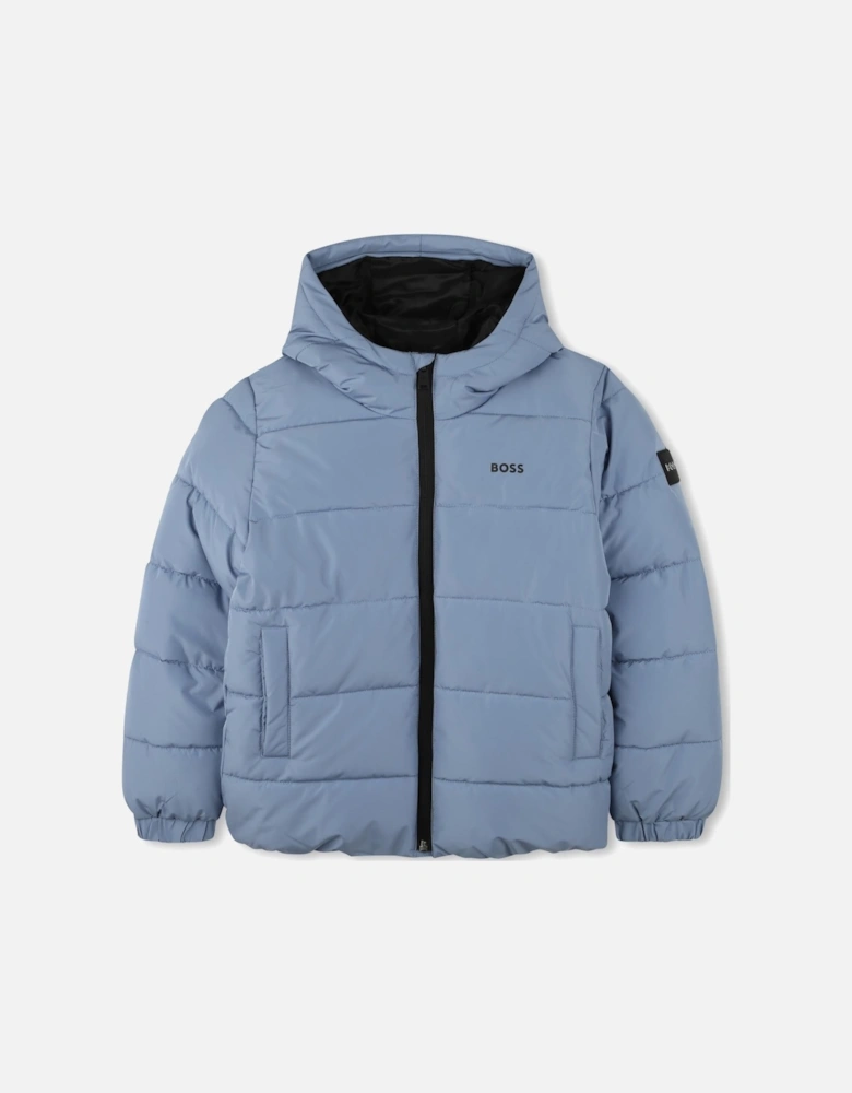 BOSS SLATE BLUE PUFFER JACKET J51237