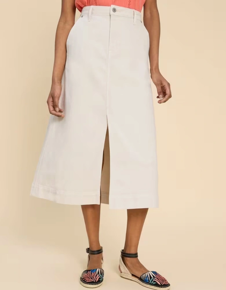 Women's Allie Denim Midi Skirt Light Natural