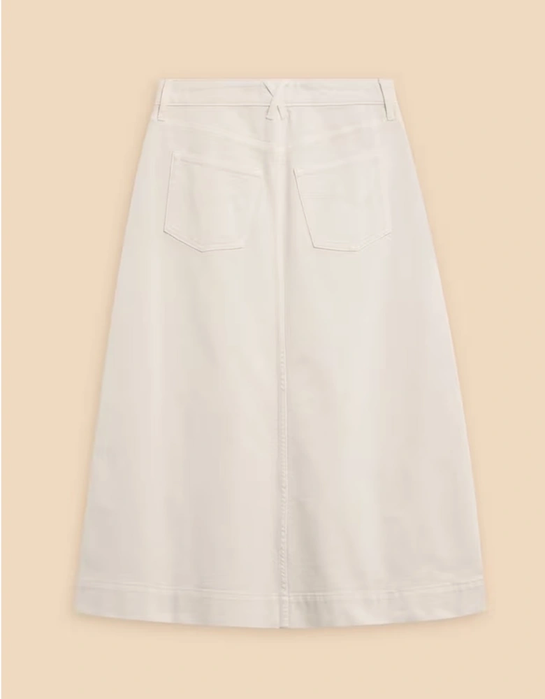 Women's Allie Denim Midi Skirt Light Natural