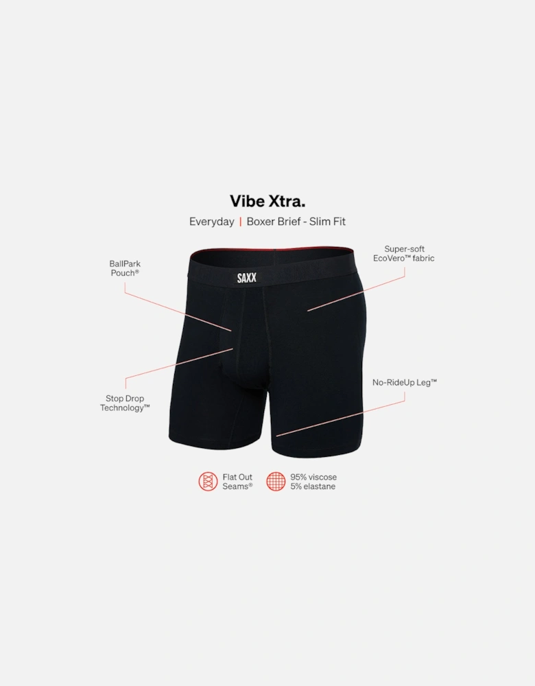 Vibe Xtra Super Soft Boxer Brief, Black